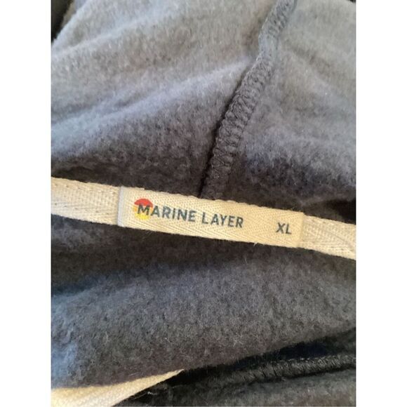 Marine Layer Twill Terry Pullover Hoodie Sz XL Blue Gray SOFT - Picture 6 of 6